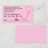 Oncologiste Cartes de visite de rendez-vous des pa (Devant / Derrière)