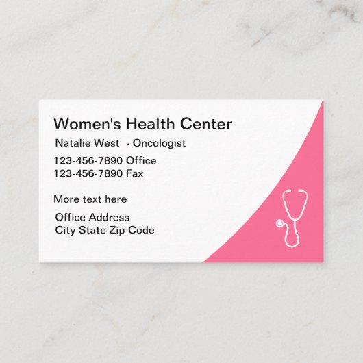 Oncologiste Médicale Cancer Cartes de visite Médic (Devant)