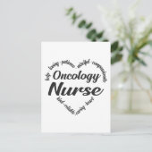 Oncology Nurse Heart Word Cloud Feestdagenkaart (Staand voorkant)