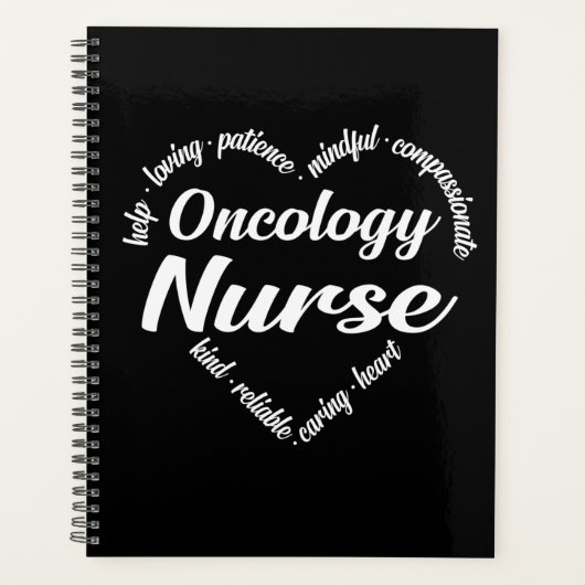 Oncology Nurse Heart Word Cloud Planner (Voorkant)