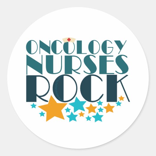 Oncology Nurses Rock Ronde Sticker (Voorkant)