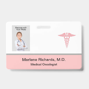 Oncoloog Kanker Medische Foto ID-sjabloon Badge