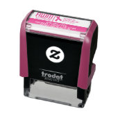Oncoloog roze lint logo DIY bedrijfsgegevens Zelfinktende Stempel (Product)