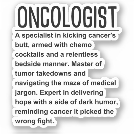 Oncoloog Sticker (Voorkant)