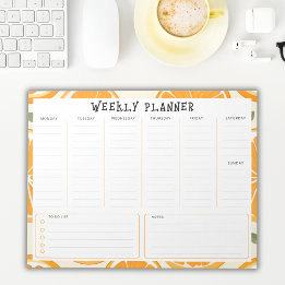 Ondaterende Verticale Weekplanner, Oranje Rand Notitieblok