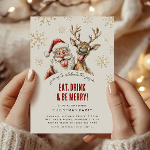 Onde Kerstman & Rendier Kerstfeest Kaart