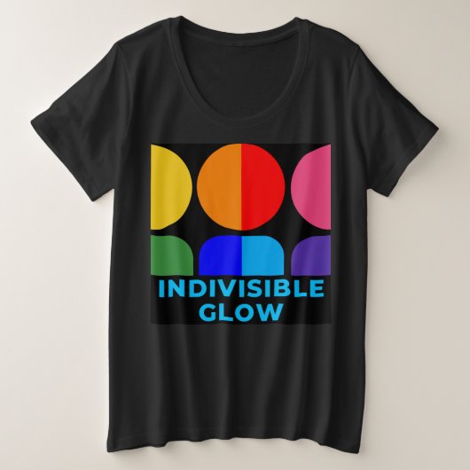 Ondeelbare GLOW PRIDE PLUS Grote Maat T-shirt (Design voorkant)