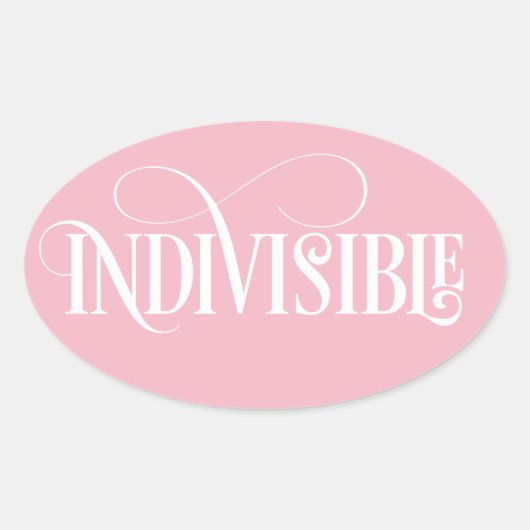 Ondeelbare Sticker / Wit Script (Ovaal) (Voorkant)