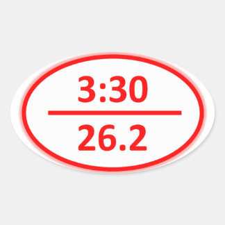 Onder 3:30 voor een marathon ovale sticker