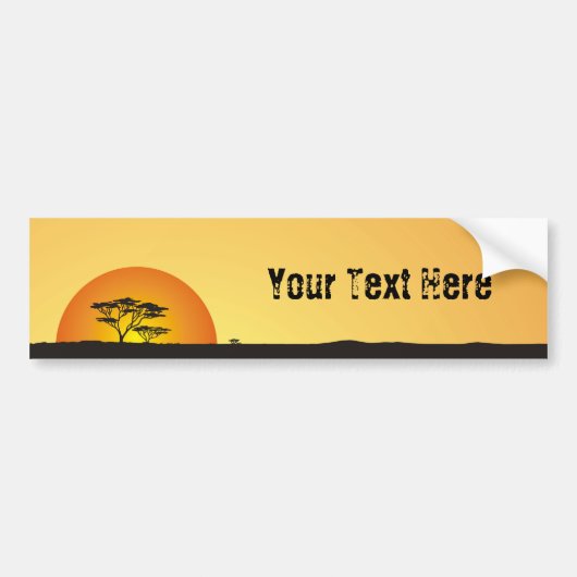 Onder Afrikaanse lucht: Africa Sunset Bumpersticker (Voorkant)