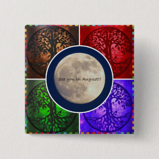 Onder August Skies... Vierkante Button 5,1 Cm