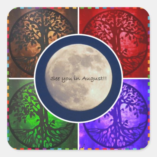 Onder August Skies... Vierkante Sticker (Voorkant)