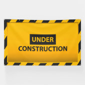 Onder bouw geel gevaar groot spandoek (Horizontaal)