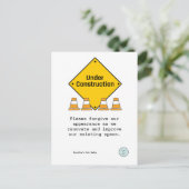 Onder Bouwnijverheid met Cones - Aangepaste renova Briefkaart (Staand voorkant)