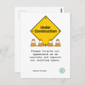 Onder Bouwnijverheid met Cones - Aangepaste renova Briefkaart (Voorkant / Achterkant)