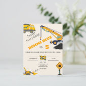 Onder constructie! Eenzijdige verjaardag Briefkaart (Staand voorkant)