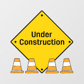 Onder Constructie met het Waarschuwingsvenster van Raamsticker (Vel)