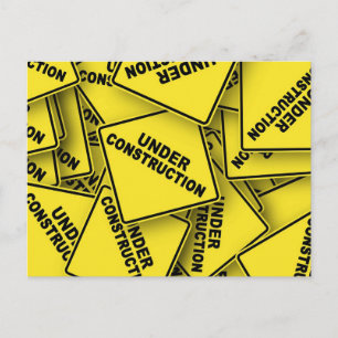 Onder constructietekens briefkaart