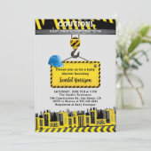 Onder Construction Boy Baby shower Kaart (Staand voorkant)