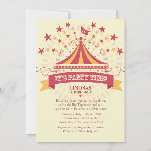 Onder de Big Tent-uitnodiging Kaart (Voorkant)