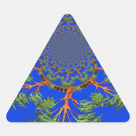 Onder de Blauwe Hemel: Het Acacia Tree Collectie Driehoek Sticker (Voorkant)