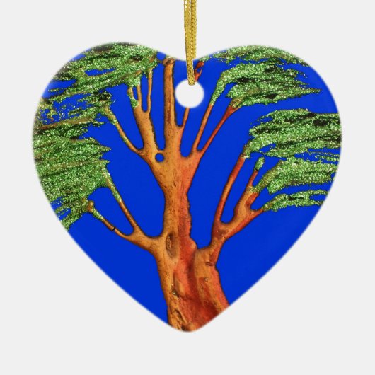 Onder de Blauwe Hemel: Het Acacia Tree Collectie Keramisch Ornament (Voorkant)