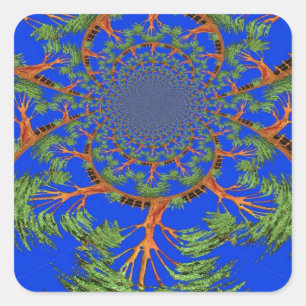 Onder de Blauwe Hemel: Het Acacia Tree Collectie Vierkante Sticker