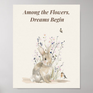 Onder de Bloemen Beginnen Dromen Poster