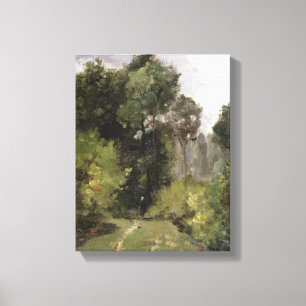 Onder de bomen 1864 (olie aan boord) canvas afdruk