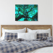 Onder de boom in Turquoise III Canvas Afdruk (Insitu (Slaapkamer))