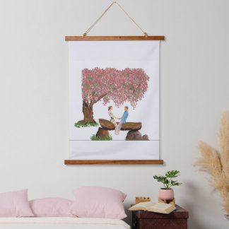 Onder de Cherry-boom Hangend Wandkleed