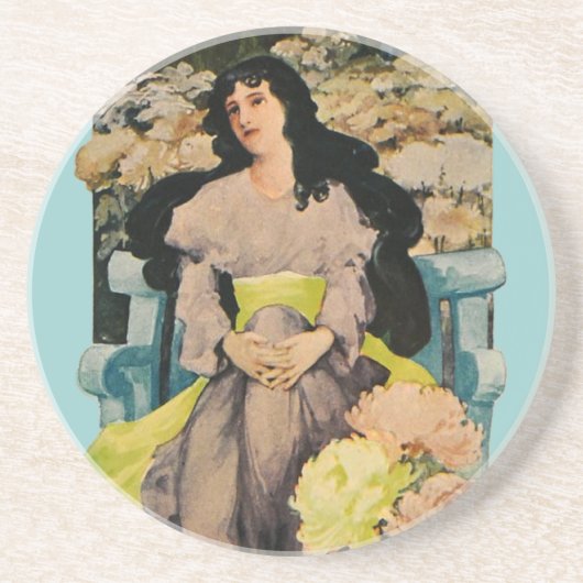 Onder de Chrysanthema Zandsteen Onderzetter (Voorkant)