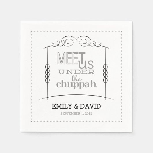 Onder de Chuppah Joodse bruiloft servetten (Voorkant)