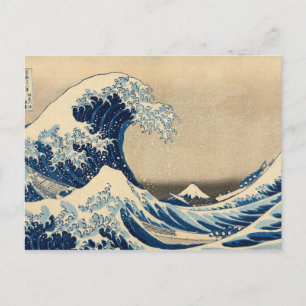Onder de Golf van Kanagawa door Katsushika Hokusai Briefkaart