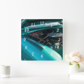 Onder de kap wandklok vierkante klok (Huis)