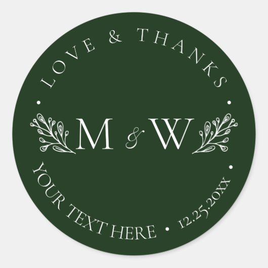 Onder de kerst Mistletoe bruiloft Dank u Ronde Sticker (Voorkant)