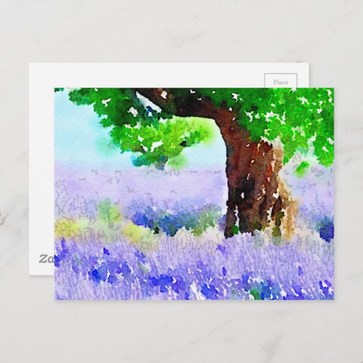 Onder de Lavender-structuur Briefkaart (Voorkant / Achterkant)