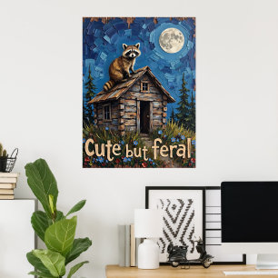 Onder de maan: Raccoon's High Perch Poster