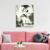 Onder de Mistletoe' Canvas Afdruk (Insitu (Woonkamer))