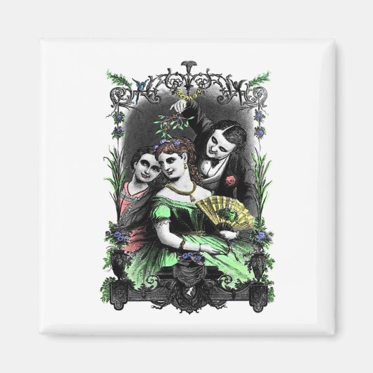 Onder de Mistletoe |  gekleurd Magneet (Voorkant)