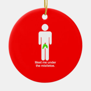 ONDER DE MISTLETOE GUY -.png Keramisch Ornament