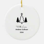 Onder de Mistletoe Modern Keramisch Ornament (Achterkant)