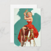 Onder de Mistletoe Pin Up (Voorkant / Achterkant)