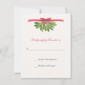Onder de Mistletoe Wedding Reply Kaart (Voorkant)