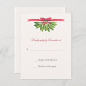 Onder de Mistletoe Wedding Reply Kaart (Voorkant / Achterkant)