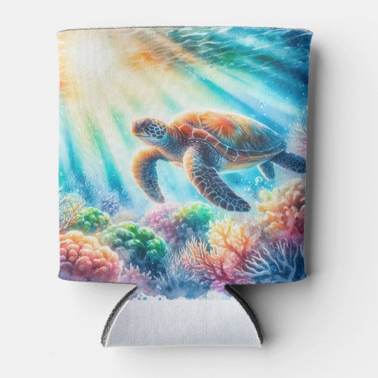 Onder de oceaan zee schildpad blikjeskoeler (Voorkant)