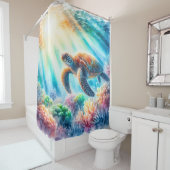 Onder de oceaan zee schildpad douchegordijn (In situ)