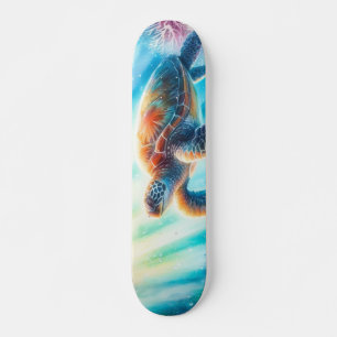 Onder de oceaan zee schildpad skateboard