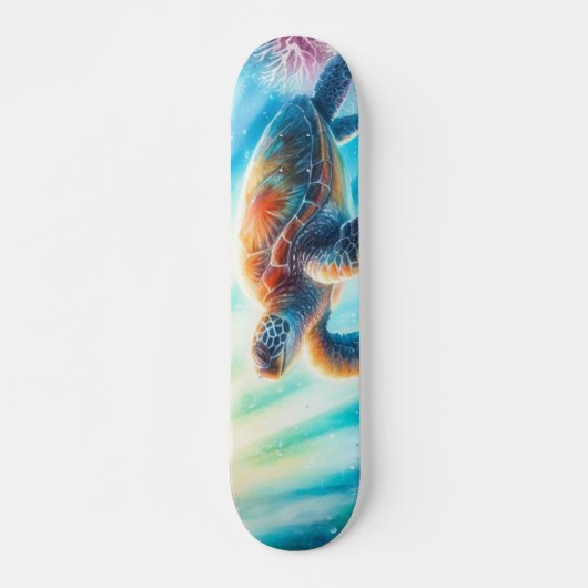 Onder de oceaan zee schildpad skateboard (Voorkant)