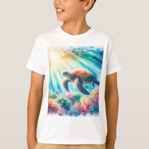Onder de oceaan zee schildpad t-shirt